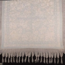 WHITE ON WHITE EMBROIDERED SILK SHAWL, CANTON, 19TH C.