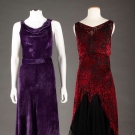 TWO VELVET EVENING GOWNS, 1930s