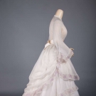 ORGANDY BUSTLE DRESS, 1860s