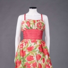 KAZAZIAN SILK PRINT PARTY DRESS, PARIS, c. 1960