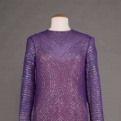 HALSTON PURPLE SEQUINNED EVENING GOWN, LATE 1970s