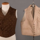 TWO MEN'S WOVEN WAISTCOATS, 1835-1840