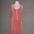 RED &amp; WHITE KNIT SUMMER MAXI DRESS, 1973