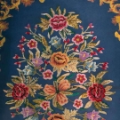 FLORAL WOOL WORK TABLE COVER, FRANCE, 1870-1890