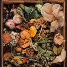GROUP OF CLOTH FLOWERS, MID 20TH C