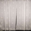 GROUP OF TAMBOUR EMBROIDERED CURTAINS &amp; CAFÉ CURTAINS