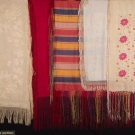 FIVE FRINGED SILK SHAWLS, LATE 19TH-EARLY 20TH C