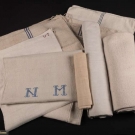 HOMESPUN HEMP GRAIN SACKS &amp; YARDAGE, 19TH C