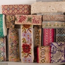 TWELVE EMBROIDERED SARI BORDERS, INDIA &amp; CHINA, c. 1900