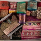 SIXTEEN SILK BROCADE RIBBONS &amp; TRIM, INDIA, 1930-1960