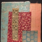 FIVE SILK BROCADE OR VELVET FABRIC REMNANTS, 17TH C