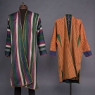 TWO STRIPED ROBES, TURKMENISTAN, MID 20TH C