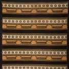 BLACK, OLIVE &amp; MUSTARD STRIPED WOOL BLANKET, c. 1900