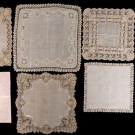EIGHT LACE TRIMMED HANKIES, 19TH C