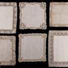 TEN LACE TRIMMED HANKIES, 19TH C