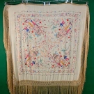SILK CHINESE EXPORT SHAWL, c. 1900