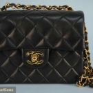 CHANEL BLACK LEATHER PURSE, 1980s