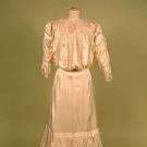 SILK SATIN &amp; LACE TEA GOWN, c. 1905