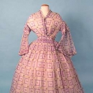 PRINTED COTTON VOILE DRESS, 1850s