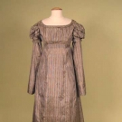 LADY'S STRIPED SILK GOWN, c. 1810