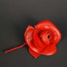 HERMES LEATHER ROSE, LATE 20th C