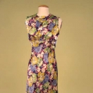 FLORAL PRINTED SATIN GOWN, 1930s