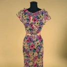 BRIGHT FLORAL ON CREAM SUMMER GOWN, 1930s