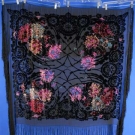 PRINTED &amp; CUT VELVET SHAWL, 1920s