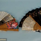 5 EMBROIDERED FANS, LATE 19th-EARLY 20th C