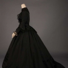BLACK SILK MOURNING ENSEMBLE, 1860