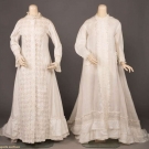TWO ELABORATELY DETAILED BOUDOIR ROBES, 1870-1880s