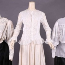 THREE LACE &amp; EMBROIDERED BODICES, 20TH C
