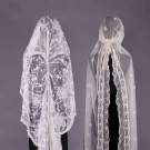 TWO EMBROIDERED VEILS, 1860-1920