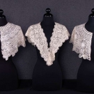 THREE TUSSAH SILK MALTESE LACE COLLARS, MID-LATE 19TH C