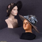 TWO WIRE BRIMMED CARTWHEEL HATS, AMERICA, 1910s