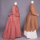 PLAID AT HOME WRAPPER &amp; BROWN OVERDRESS, c. 1870