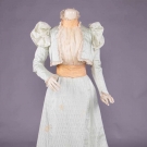 MARIE ROBEL PATTERNED SILK FAILLE PROMENADE GOWN, DRESDEN, c. 1898