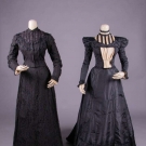 TWO BLACK DAY DRESSES, 1900
