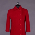 PHILLIPPE VENET SCARLET WOOL DAY COAT, 1970s