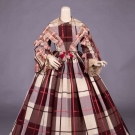 PLAID SILK &amp; WOOL DAY DRESS, 1855-1860