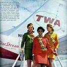 DALTON FOR TWA POPPY  FLIGHT ATTENDANT UNIFORMS, AMERICA, 1968-1971