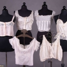 SIX LACE CORSET COVERS, 1910-1920s
