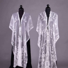 TWO LACE APPLIQUÉ SHAWLS, 1870-1880s