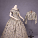 CONVERTIBLE PATTERNED SILK GOWN, 1850-1855