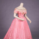 PINK SILK TAFFETA EVENING GOWN, 1868-1870