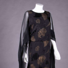LABELED BLACK SILK &amp; GOLD LAMÉ EVENING GOWN, BALTIMORE, 1930s