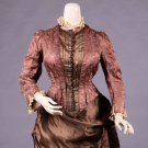 DAMASK &amp; SATIN VISITING DRESS, LATE 1880s