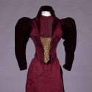 LABELED VELVET &amp; FAILLE AFTERNOON GOWN, c. 1892