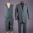 LABELED LODEN WOOL FOUR PIECE MANS SUIT, PARIS, 1956