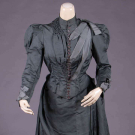 ASYMMETRICAL SILK FAILLE DAY DRESS, EARLY 1890s
